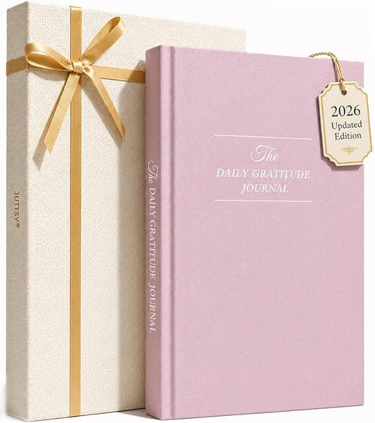 The Daily Gratitude Journal 2026 – Guided Gratitude Practice for Women & Men, 2 Fresh Prompts Every Day, Mindfulness, Happiness & Daily Reflection, Undated Affirmation Journal with Gift Box