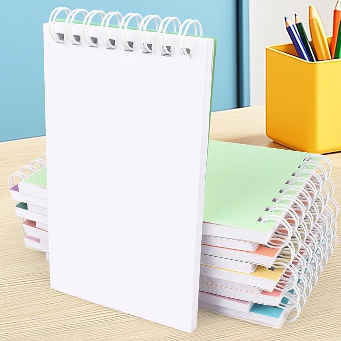 Atiloy 24 Packs Pocket Notebook Mini Notebooks Bulk Small Spiral Notepad for Work, Home, Office, School, Gifts, 8 Colord