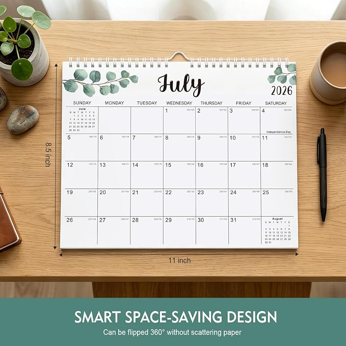Comix 18 Month Wall Calendar 2026-2027 11x8.5 Inch, Monthly Planner Jul 2026 to Dec 2027, Thick 120GSM Paper with Stable Twin-Wire Binding for Home Office Planning