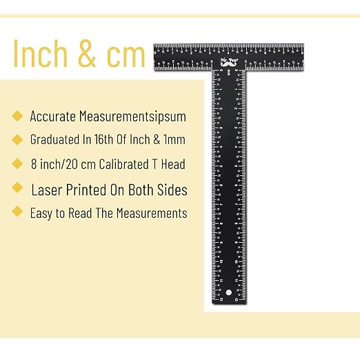 Mr. Pen - T Square, T Ruler, 12 inch Metal Ruler, T Square Ruler | Drafting Tools, Architect Ruler, Set Square, Drafting Ruler, Tsquare, Truler, Architectural Triangle, Tee Ruler, L Square