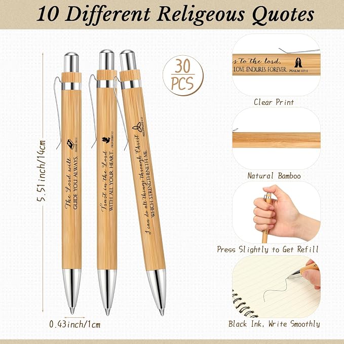 Ctosree 60 Pcs Christian Gifts Bulk for Women Bible Verse Notebook Prayer Journal Inspirational Ballpoint Pen Notepad Church Gift for Women Pastor's Wife Vbs Sunday School Back to School Gift (Beige)