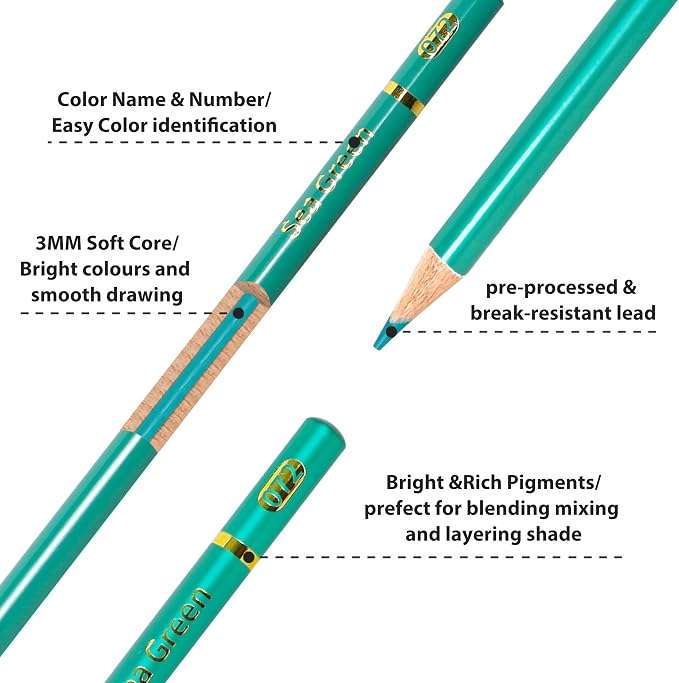 Smilo 120 Pack Colored Pencils for Adults Coloring Books with Carry Case | Soft Core Oil Based, Professional Art Supplies for Drawing, Sketching, Shading and Blending, Ideal for Beginners and Artists