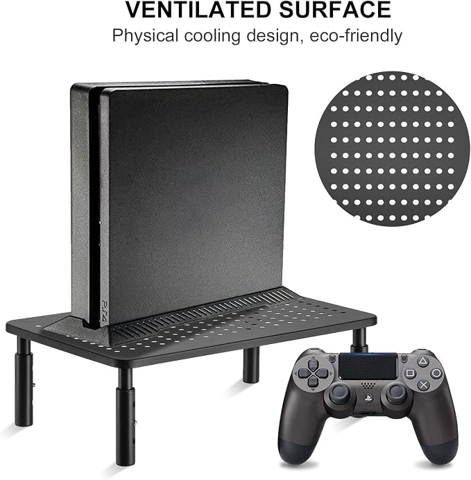suptek Computer Monitor Stand Riser,Monitor Riser for Laptop, Printer, Notebook and All Flat Screen TV Display with Vented Platform,3 Height Adjustable Laptop Riser,1 Pack,Black(MST003)