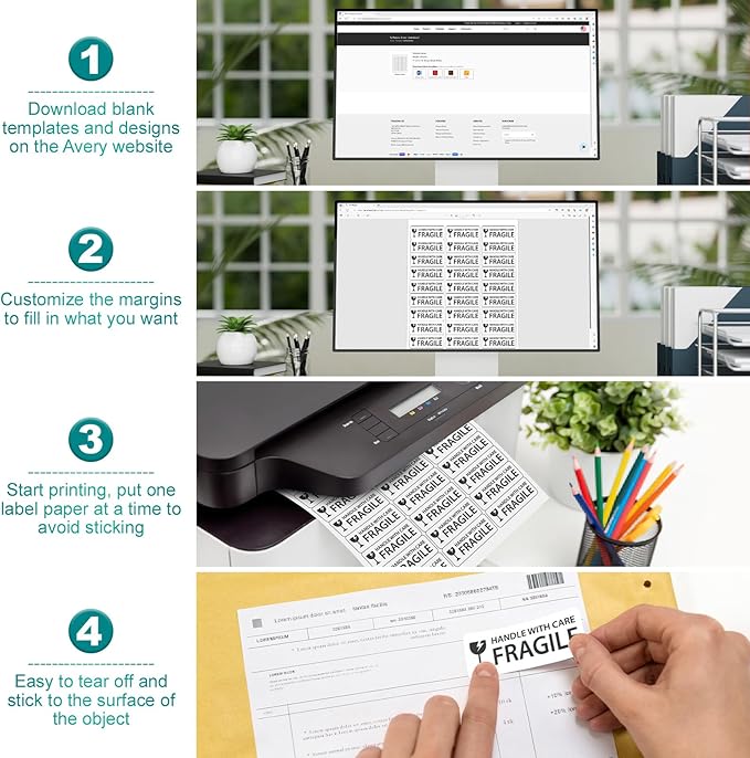Address Labels 1" x 2-5/8" Matte Sticker Paper, 30 Up 250 Sheets (7500 Labels), Printable Shipping Mailing Labels for Inkjet & Laser Printer, White Blank Label Sheets for Small Business & Office