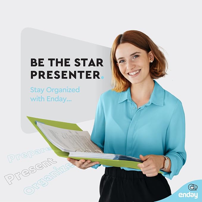 Enday 1/2 inch Binder 3 Ring Binder (6 Pack - Assorted Colors) O-Ring Binder with Clear View Cover and 2 Inside Pocket - for Letter Size 8.5 x 11'' Paper, Ideal for School Supplies, Office, and Home