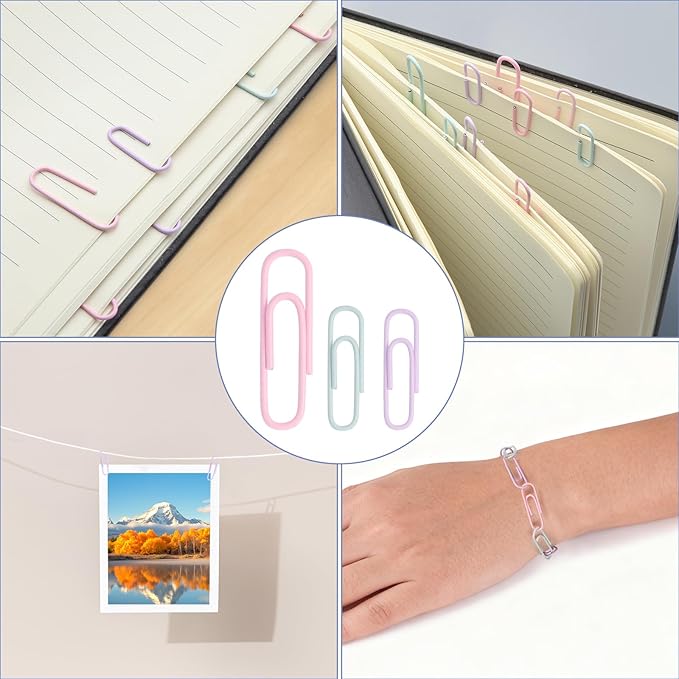 310PCS Colored Paper Clips and Binder Clips Set, Assorted Sizes Binder Clips with Paper Clips Large Medium Small, Office Supplies Stationery Kit for Home School Classroom Organization