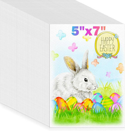 128 Sheets Watercolor Paper Bulk, 5"x7" Cold Press White Water Color Paper | Stocking Stuffers for Kids,140lb/300gsm,for Teacher Students, Classroom Must Have, Study Essentials, College School Supplies