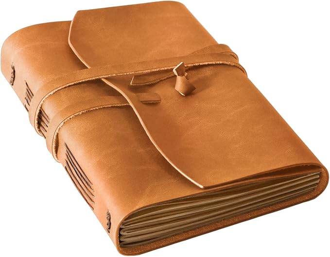 RILIHO Leather Journal Notebook, A5 Size Diary 6x8.1 Inches, Genuine Leather Journals for Writing, Vintage Style, Ideal for Men and Women, Brown