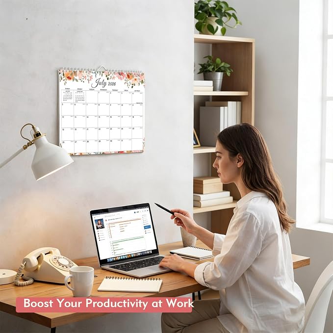 Comix 2026-2027 Wall Calendar, 18 Month Planner for Home Office Classroom | 120GSM Thick Paper, Large Lined Blocks, Ink Bleed Resistant, Reinforced Hanger, for Home Office Classroom Family Planning
