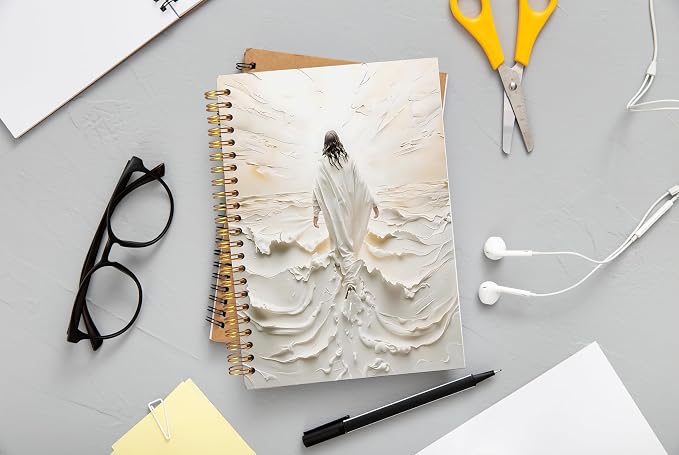Ecezatik Jesus Christian Notebook Journal, Jesus Walking on Water Bible Notebook for Note Taking, Christian Faith Gifts, Religious Prayer Spiral Journal 5.5x8.3 Inch