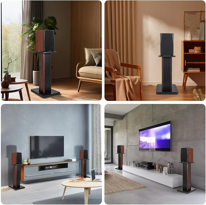 IBVIVIC Pair-20 Inch (50CM)-Wood Speaker Stands, 110lbs Weight Capacity | for Home-Cinema HiFi Desktop and Satellite Speakers Monitor Stands, Enhanced Audio Listening Experience for Home Theaters