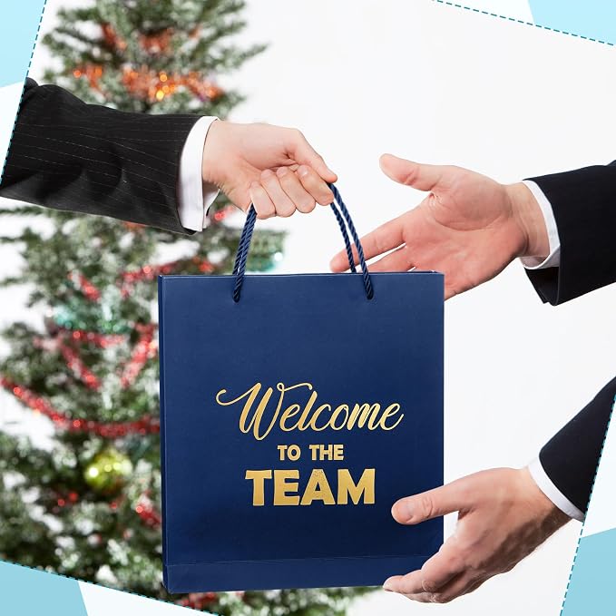Sayglossy New Employee Welcome to The Team Gift Sets Notebook and Pen Welcome to The Team Box Employee Appreciation Gift Sets for New Office Worker(Blue)