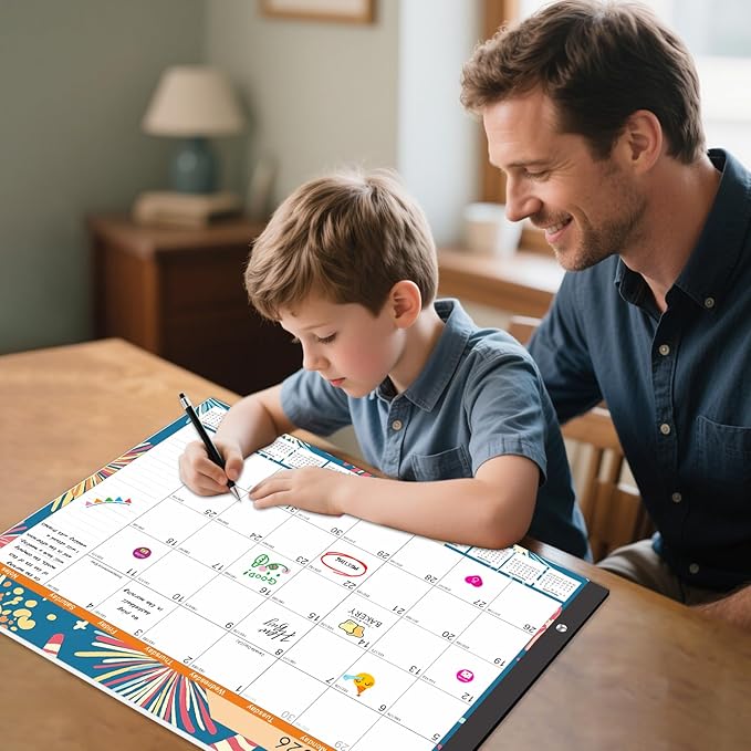 Gannyfer Desk Calendar 2026-2027, 18-Month Large Desk Calendar, July 2026 to December 2027, 22" x 17" Desktop Pad Calendar, Perfect for Home, School, or Office (6 Stickers Included)