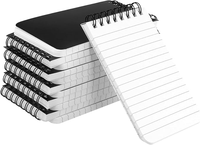 50 Pack Mini Spiral Notebooks, 3x5 Inches Pocket Notepad, 60Sheets/120Pages Memo Notepads for Home, Office, Travel, Black Cover
