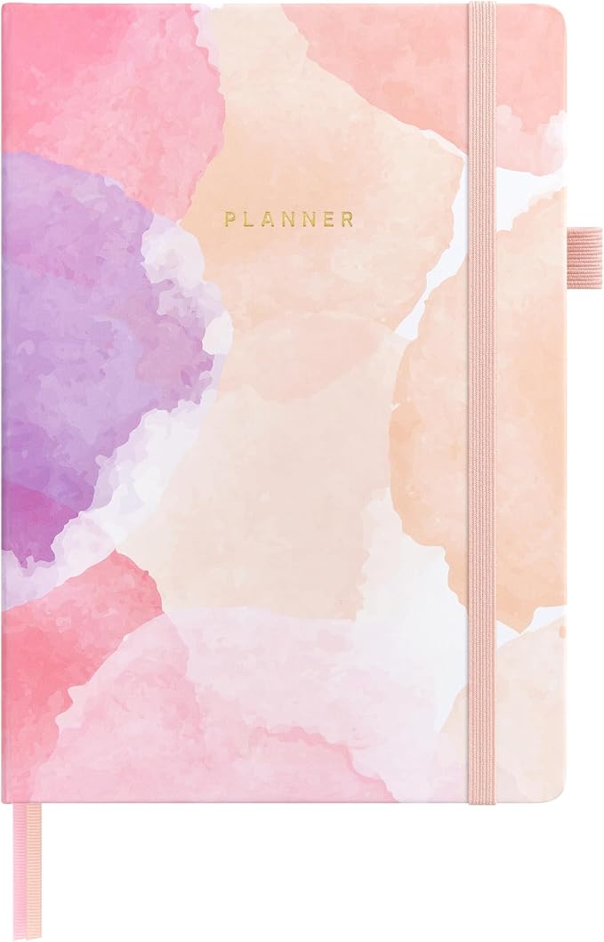 And Per Se Undated Academic Planner, Weekly & Monthly Planner with Goal & Habit Tracker, A5 Hardcover, Blush Watercolor