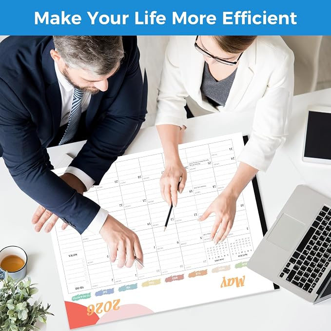 Desk Calendar 2026, Desk Calendar Large 22x17, 18 Months Desk Top Calendar, From January 2026 to June 2027 with To Do & Notes, Holiday & Julian Date for Home, School & Office