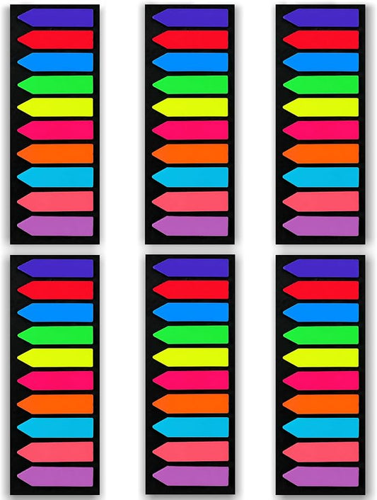 Ericter Arrow Sticky Tabs 1200 PCS Neon Colors, Book Annotation Tabs Writable, Bright Sticky Flags Page Markers, Translucent Sticky Notes for Books, Study Office Supplies, Sticky Bookmarks