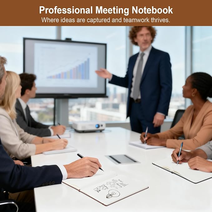 ViVin Lined Journal Notebooks for Professional Office Work,192 Pages,Medium 5.5 x 8.3 inch,College Ruled,A5 Hardcover Journaling Notebooks for Writing,8 Pack Bulk