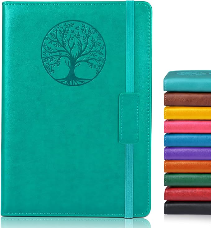 Biuwory A5 Leather Journal Notebook, 140 Lined Pages, Hardcover 5.7"×8.3" | Vintage Journal for Women Men,Work,School,Business,Travel Diary,Note taking,College Ruled Writing,Daily Journaling Notebook