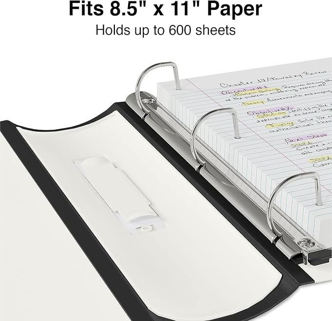 Staples 3‑Inch 3‑Ring Better Binder, Durable View Binder for Office & School Organization, White, 2‑Pack