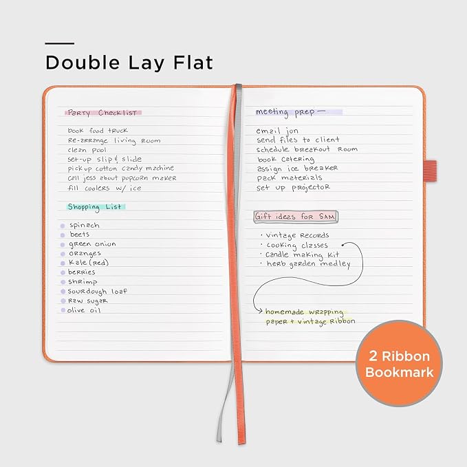 &And Per Se Lined Journal Notebook, 160 Pages, A5 5.7 x 8 inches College Ruled Thick Paper Notebook Journals for Writing, Hardcover Notebooks for Women Men Office School (1 Pack, Pumpkin Orange)