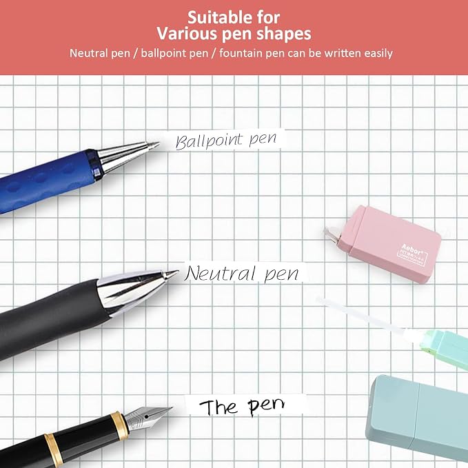 6 Pack Correction Tape Cute White Tape Macaron Color Correction Tape, Easy To Use Applicator for Instant Corrections for Students,Office Workers