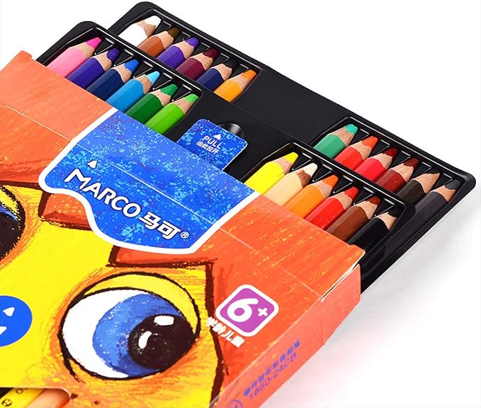 oil based soft core triangular color pencil, 12 colors, bold lead