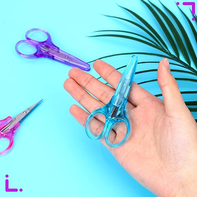 3Pcs Small Scissors All Purpose Craft Scissors Stainless Steel Scissor with Protective Cover Mini Detail Craft Scissor Precision Straight Fine Tips Design for Paper Cutting,Scrapbooking