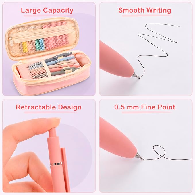 Aesthetic School Supplies Pen Highlighter - Bible Writing Correction Set | 27 Pcs Cute Stationery Set Bible Note Taking Supplies Aesthetic Highlighter Pencil Case Bag Study Supplies for School College