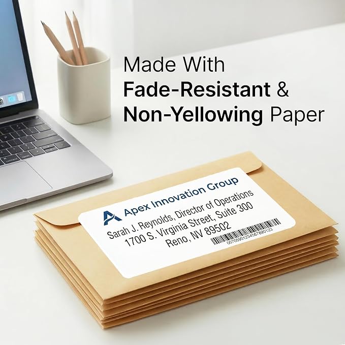 3.5" X 5" Matte White Printable Shipping Labels (100 Sheets, 400 Stickers) Mailing and Address Labels, Product Packaging Stickers for Laser & Inkjet Printers - Spartan Industrial Template R016