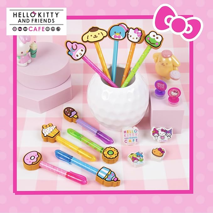 Horizon Group USA Hello Kitty & Friends Stationary Set, Cute School and Office Supplies, Sanrio Accessories, Kawaii Notebook, Multicolor Pens