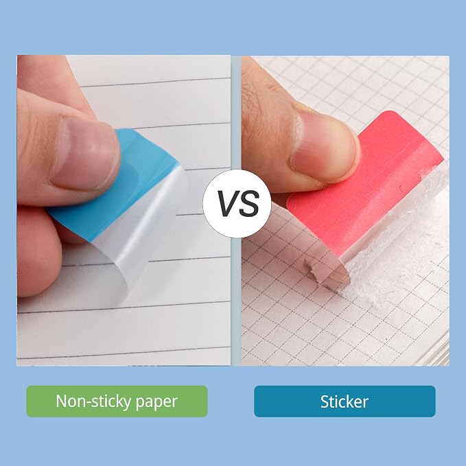 Golcellia 480 Pieces Sticky Index Tabs Transparent Sticky Notes, Colored Page Markers for Bookmarks, Writable and Repositionable Index Annotation Tabs（4 Colors）