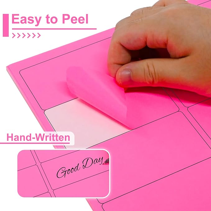 L LIKED 300 Fluorescent Pink Labels, 2"X4" Neon Colored Labels Handwritten or Inkjet/Laser Print for Shipping Envelopes & Small Packages - 30 Sheets