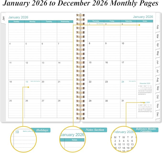 2026 Appointment Book & Planner - 2026 Daily Hourly Planner from January 2026 - December 2026, Weekly Appointment Book with 30-Minute Interval, Medium 6.4" x 8.5", Christmas tree