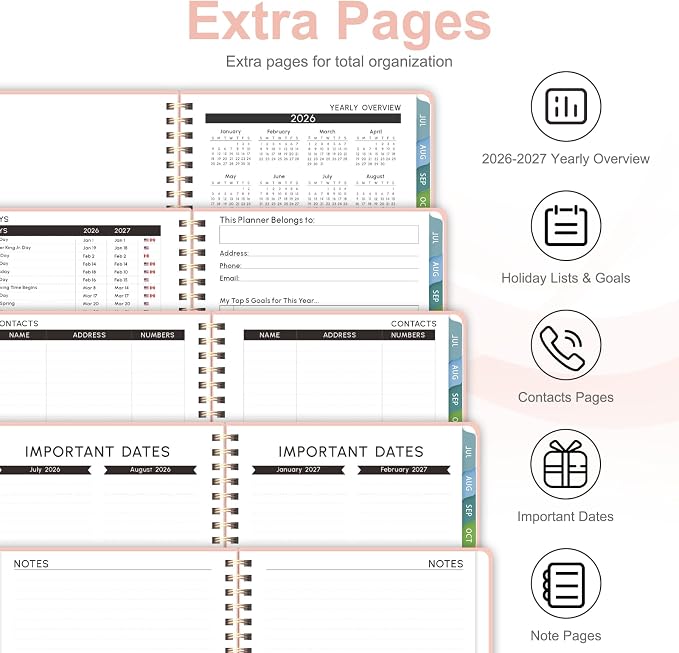 Planner 2026-2027, Weekly and Monthly Academic Planner, July 2026 - June 2027, Hardcover Calendar Agenda Book for School Year Planning, School Supplies for Teacher and Student, Letter Size(8.5'' x 11'')