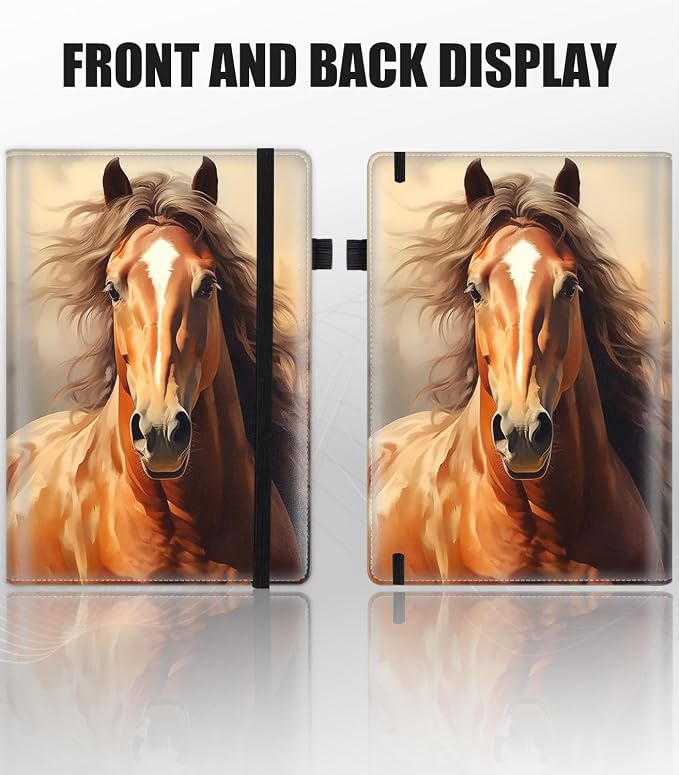 Hardcover Executive Notebooks, A5 PU Leather Lined Journal Notebook, 200 Pages Thick Paper Subject Notebooks for School,Work,Home Writing Business Notebook, Diary Book ， Wild Horse