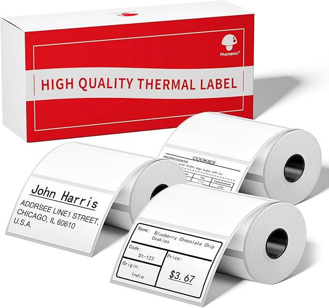 [3x230 pcs] Phomemo Original Labels M110-1.97'' x 1.18''(50x30mm) | for M110/M220/M100/M221/M250 Label Printer, Square, White, Also Support Phomemo Shipping Printer for Barcode, Address