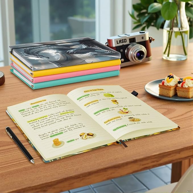 Hardcover Executive Notebooks, A5 PU Leather Lined Journal Notebook, 200 Pages Thick Paper Subject Notebooks for School,Work,Home Writing Business Notebook, Diary Book, Dragon Perched