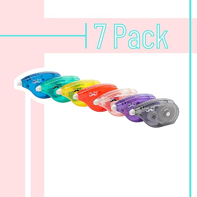 Mr. Pen- Correction Tapes, 7 Pack, 0.2" x 393", White Correction Tape Set | for Quick Corrections, Office and School Supplies