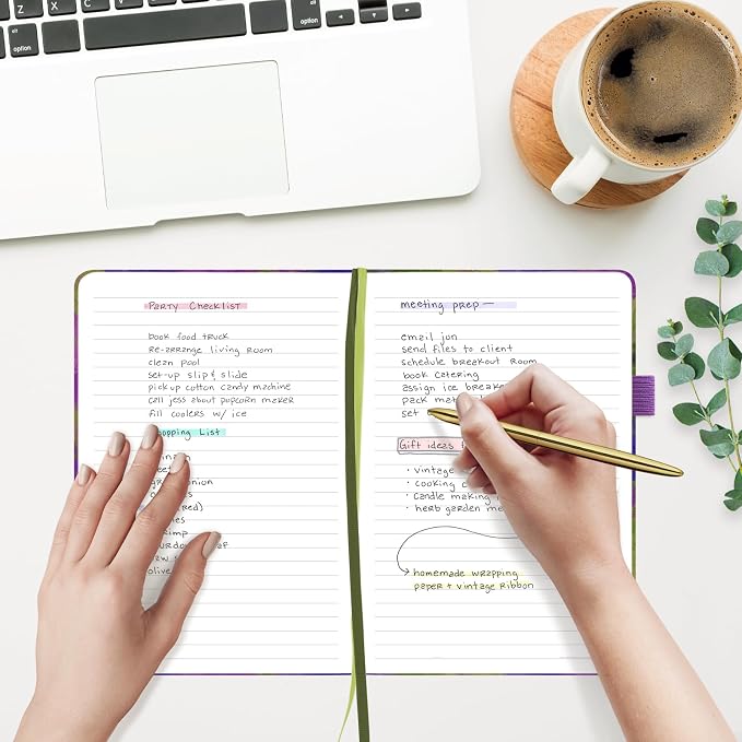 &And Per Se Lined Hardcover Notebook – A5 5.7"x8" College Ruled, 160 Pages, 100gsm Thick Paper – Aesthetic Journal for Women, Gift-Ready Planner, Everyday Writing Notebook (Lavender Grove)