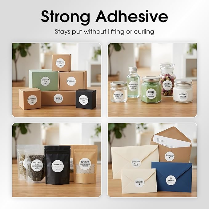1" Printable Round Labels for Laser and Inkjet Printers - 31500 Blank Labels, 500 Sheets for Price Tags, Thank You Stickers, QR Codes, Business Logos - Spartan Industrial Template C002