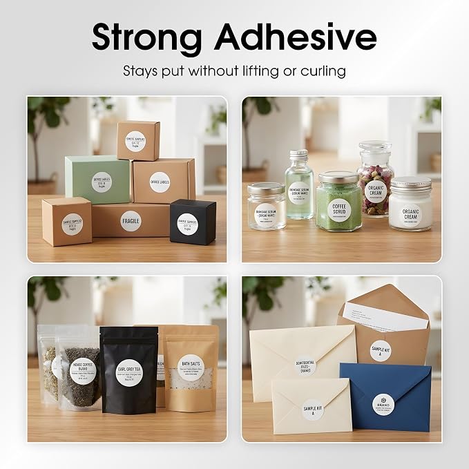 1" Printable Round Labels for Laser and Inkjet Printers - 15750 Blank Labels, 250 Sheets for Price Tags, Thank You Stickers, QR Codes, Business Logos - Spartan Industrial Template C002