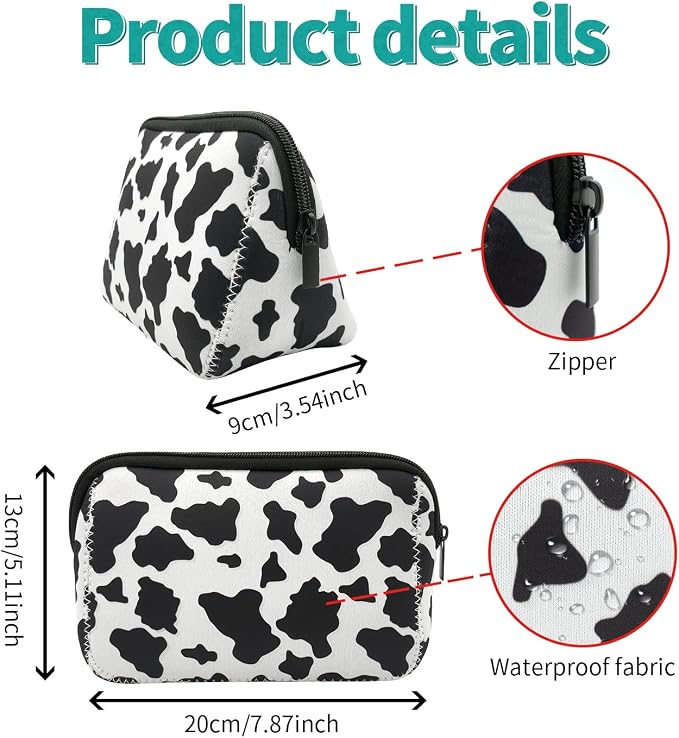 Cosmetic Bag Waterproof Neoprene Zipper Pouch Travel Portable Toiletry Makeup Bags Organizer Case for Women and Girls
