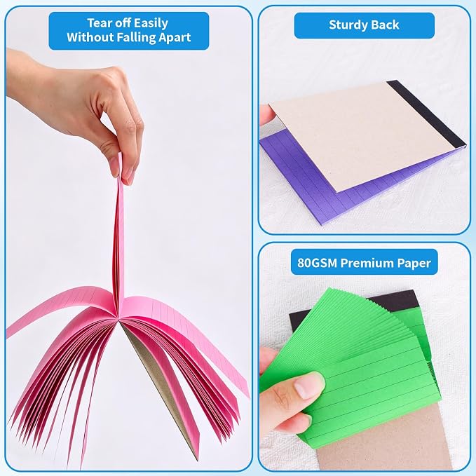 Oleitodh 48 Pack 3 x 5 Inch Note Pads 12 Colors Mini Memo Pads | 80GSM Lined Writing Pads with 30 Sheets Each, Small Pocket Notepads for Office, School, Teachers, Lists and Daily Notes