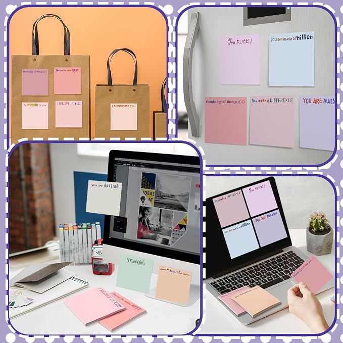 Yinder 24 Pcs Sticky Notes Gifts Bulk,Thank You,Aesthetics