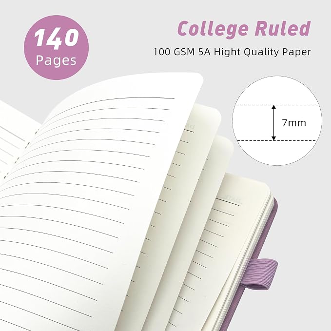 LEAGIM Lined Spiral Journal Notebook for Women & Men, College Ruled Hardcover Notebook for Work & Note Taking, Journals for Writing, 100 GSM, Business, School, 140 Pages, A5(5.8"x8.5") - Pink