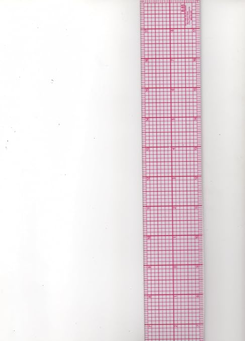 C-Thru B-85 2" x 18" Beveled Plastic Graph Ruler – Clear, Precise & Durable Measuring Tool for Drafting, Sewing, & Crafts
