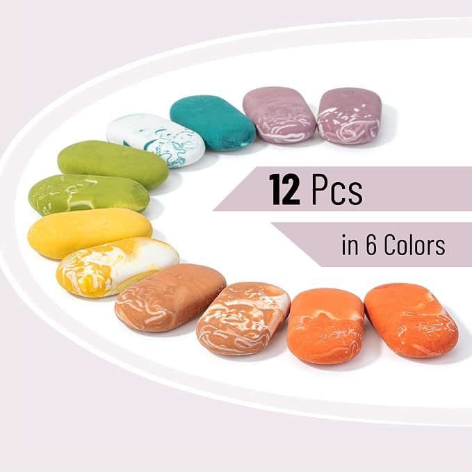 Mr. Pen- Marble Pencil Erasers, 12 Pack, 1" x 2" | Soft Rubber Marble Pencil Erasers for School, Office, Art Sketching, Homework, Exams, Clean Smudge-Free Correction