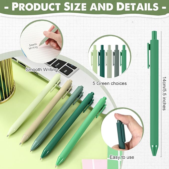 Eaasty 20 Set Mini Notebooks with Ballpoint Pens Bulk Back to School Gift Small Pocket Notepads Gradual Color Composition Journals and Pens for School Supplies Writing Notebooks (Green Series Colors)