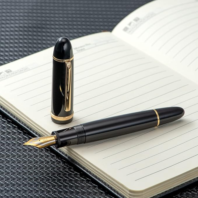 3PCS Assorted Colors Jinhao X159 Acrylic Fountain Pen Set, Size 8 Extra Fine Nib Gold Trim Classic Design Smooth Writing Pen with Converter